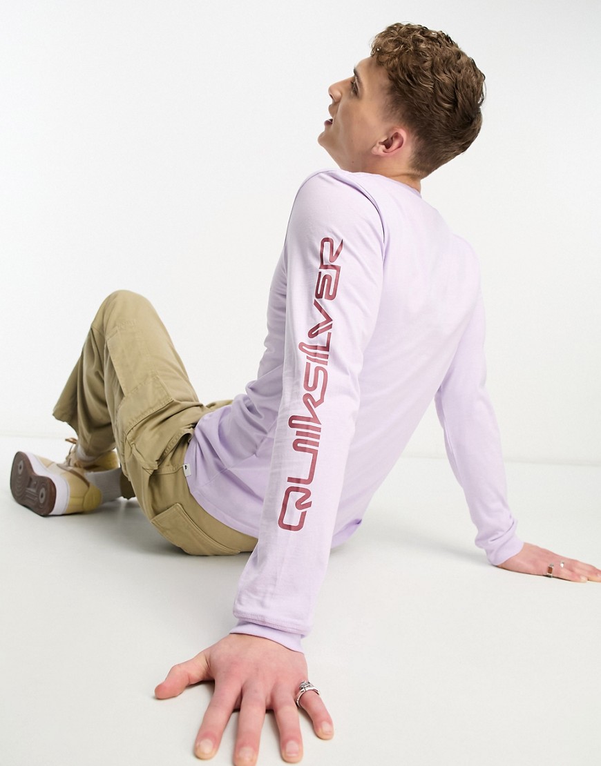 quiksilver omni logo long sleeve t-shirt in pink