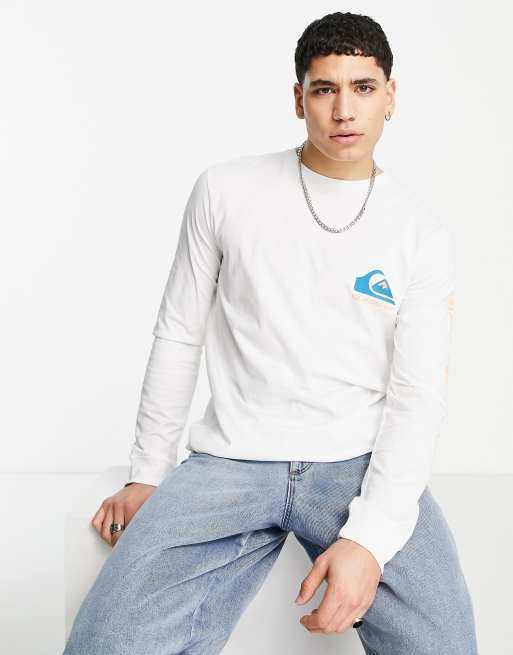 Quiksilver Omni Logo long sleeve t-shirt in white