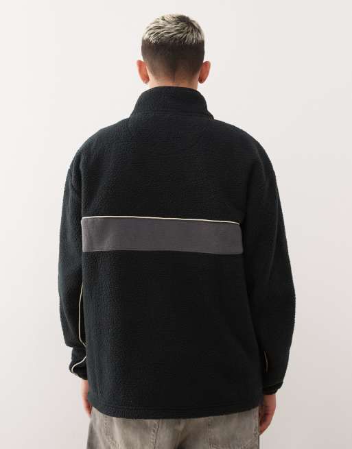 Quiksilver Omni sherpa hz half-zip  fleece in black, 3 of 5