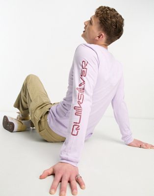 Quiksilver Omni logo long sleeve t-shirt in pink - ASOS Price Checker