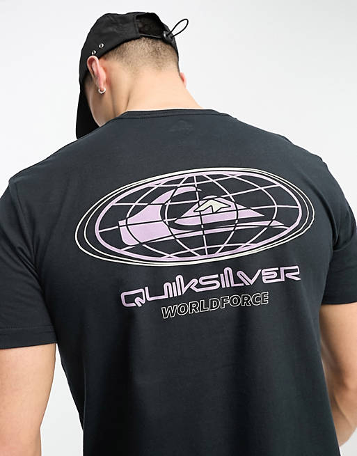 Quiksilver oval logo t-shirt in black | ASOS