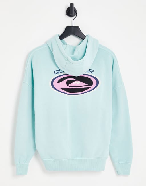 Quiksilver - Oversized hoodie met print op de achterkant in blauw