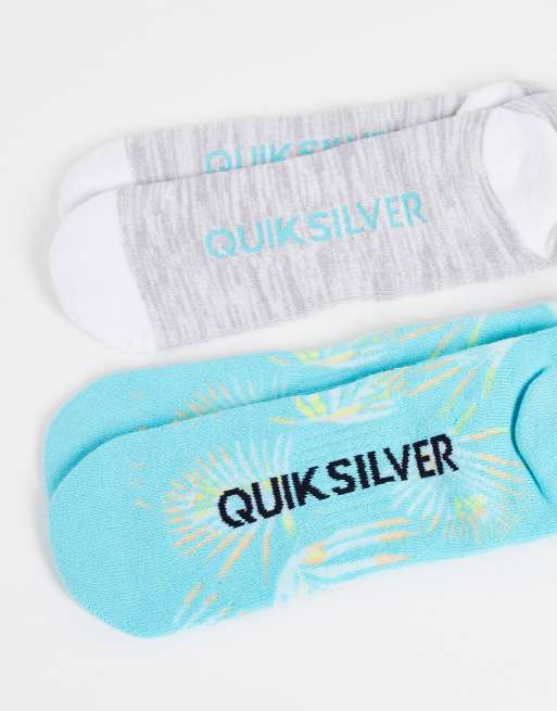 Quiksilver - Palm - Lot de 2 paires de chaussettes - Bleu et gris, 2 de 4
