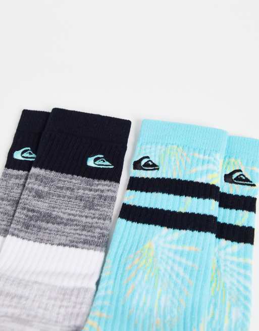 Quiksilver - Palm - Lot de 2 paires de chaussettes - Bleu et gris, 3 de 4
