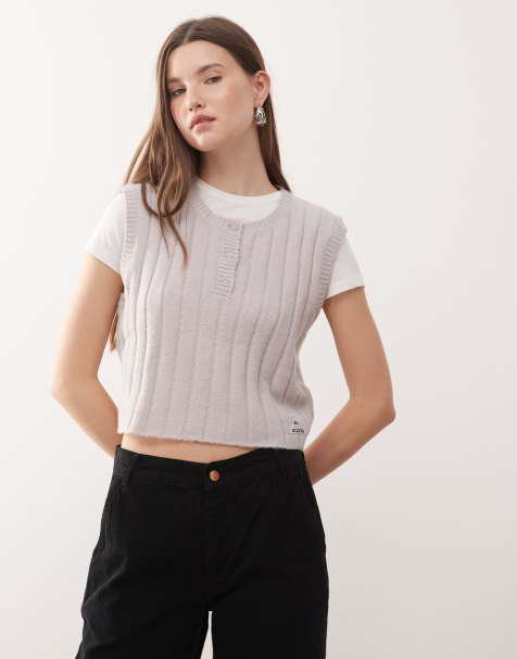 Quiksilver Parit tank crew neck knitted vest in lilac marble - view 1