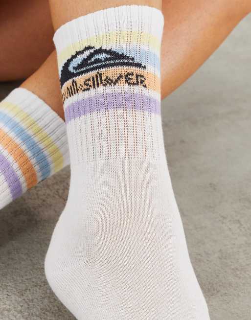 Quiksilver Pastel Coast socks in orange - Exclusive to ASOS, 3 of 4