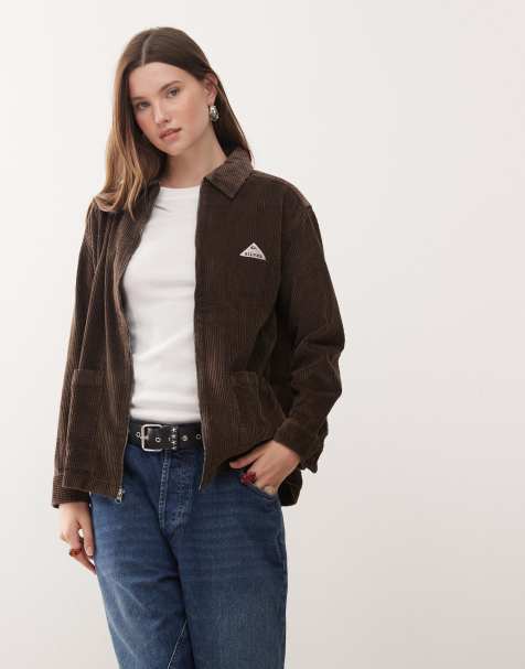Quiksilver Payarawa long sleeve zip overshirt in chocolate brown - view 1