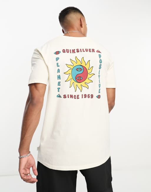 Quiksilver – Planet Posi – T-Shirt in Weiß