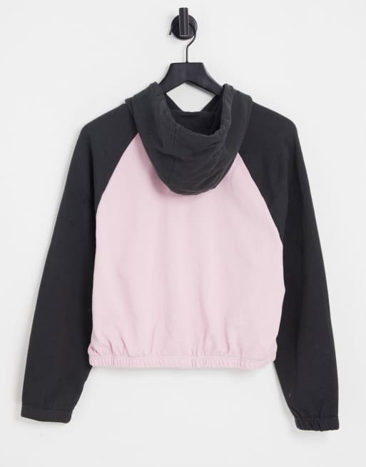 Quiksilver Pray For Wave cropped hoodie in pink/black, 3 of 4