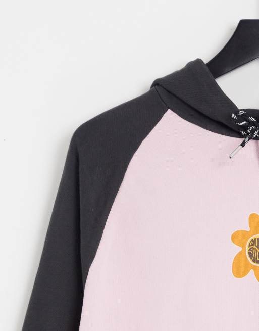 Quiksilver Pray For Wave cropped hoodie in pink/black, 4 of 4
