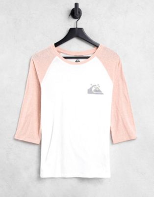Quiksilver raglan t-shirt in pink