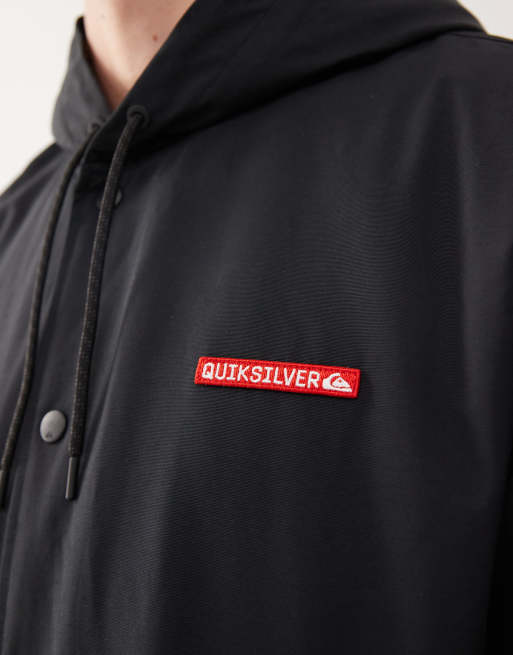 Quiksilver Rain cloud 3k waterproof coach jacket in black ASOS