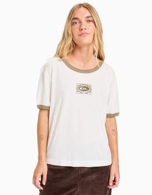 Quiksilver Ringer Screen Short Sleeve T-shirt In White