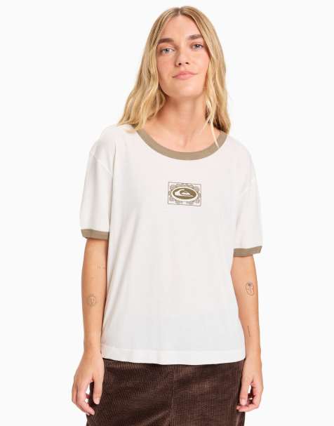 Quiksilver Ringer screen short sleeve t-shirt in snow white - view 1
