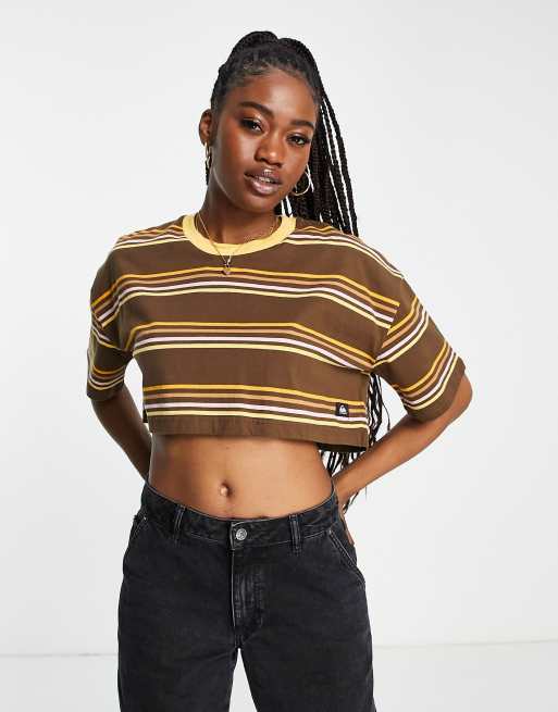Quiksilver - Road Song - Cropped T-shirt in bruin, 4 van 4