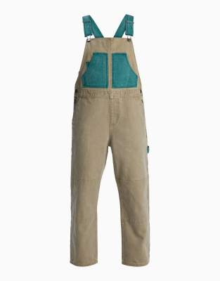 Quiksilver - Sand - Locker geschnittene Latzhose in Elmwood-Neutral