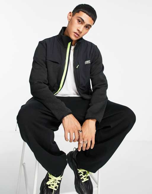 Quiksilver - Sort træningsjakke i fleece med fuld lynlås 