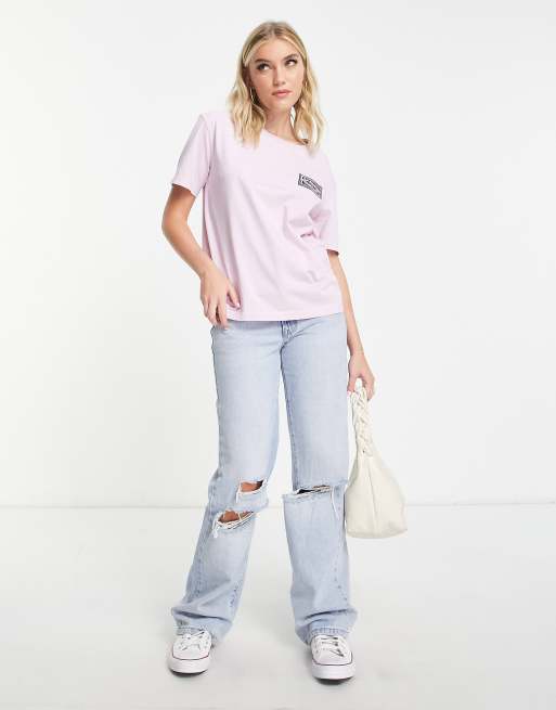 Quiksilver standard backprint t-shirt in pink