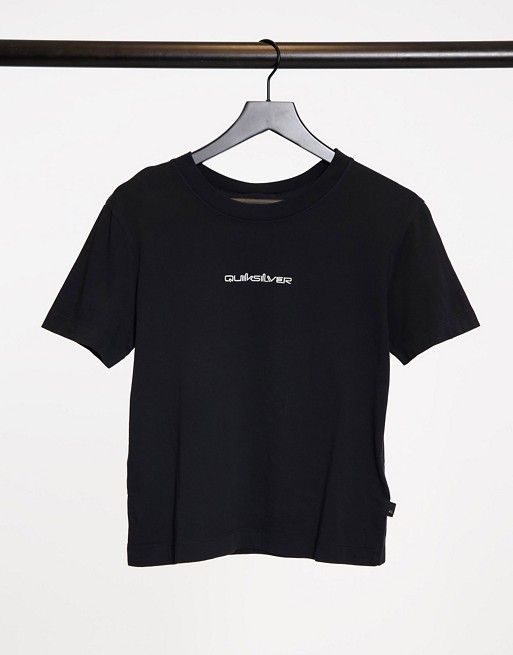 Quiksilver Standard cropped t-shirt in black
