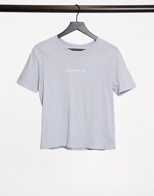 Quiksilver Standard cropped t-shirt in light blue