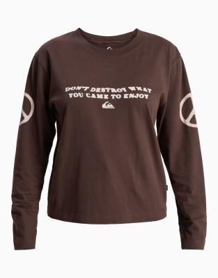 Quiksilver Standard Long Sleeve T-shirt In Brown