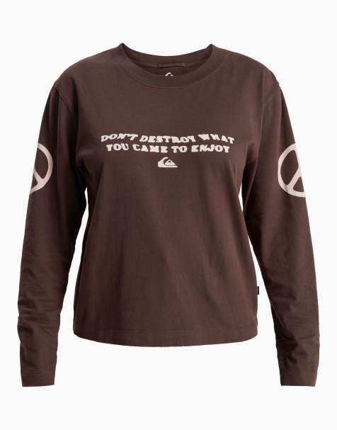 Quiksilver Standard long sleeve t-shirt in chocolate brown - view 1