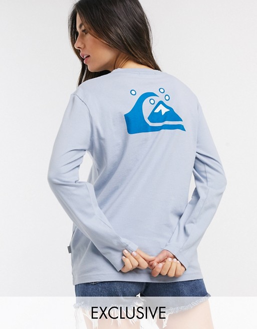 Quiksilver Standard long sleeved t-shirt in blue Exclusive at ASOS