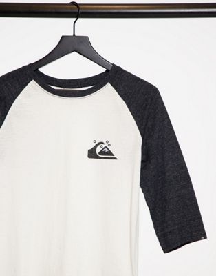 Quiksilver - Standard Raglan - T-Shirt mit 3/4 Ärmel in Weiß
