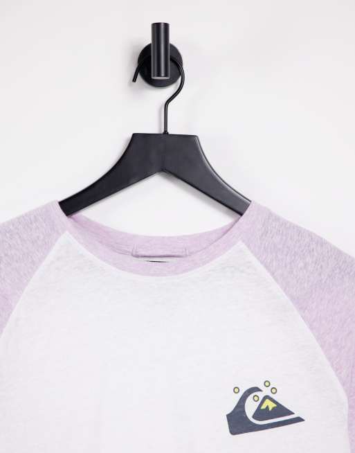 Quiksilver - Standard - T-shirt met raglanmouwen in roze, 3 van 4