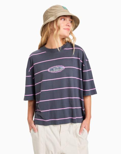 Quiksilver Stripart short sleeve t-shirt in india ink stripe - view 1