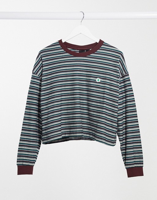Quiksilver Stripes Extra long sleeved t-shirt in navy
