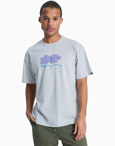 Quiksilver Structured flower short sleeve t-shirt in grey - view 1
