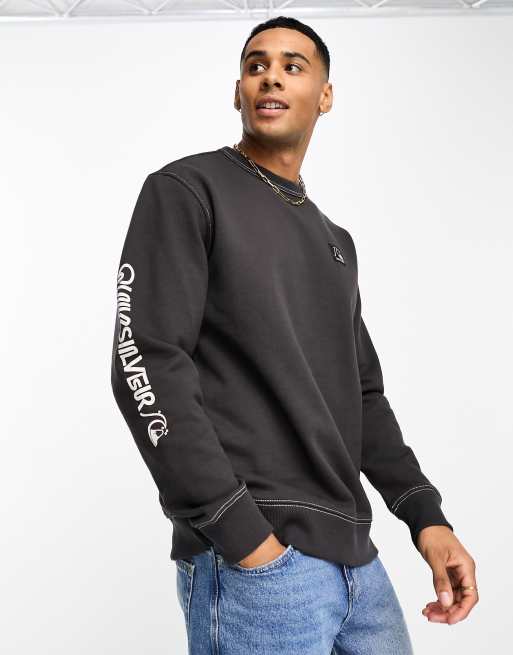 Quiksilver – Svart sweatshirt med rund halsringning, 4 av 4