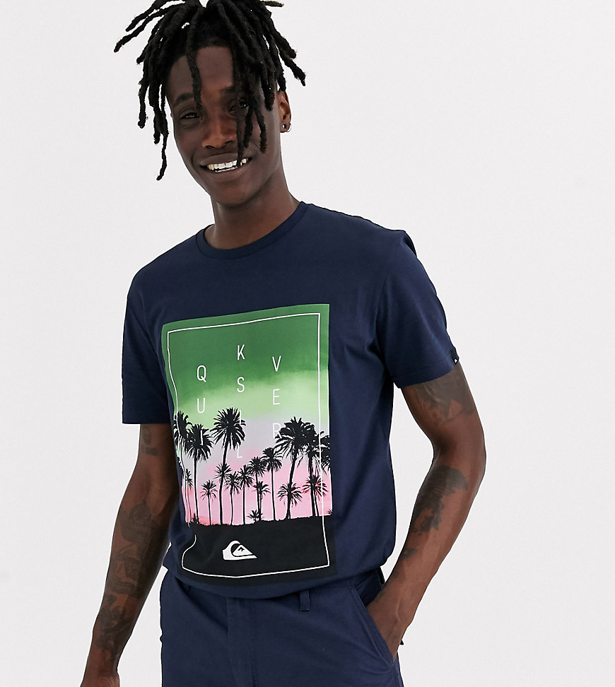 Quiksilver – Svart t-shirt med palm-tryck