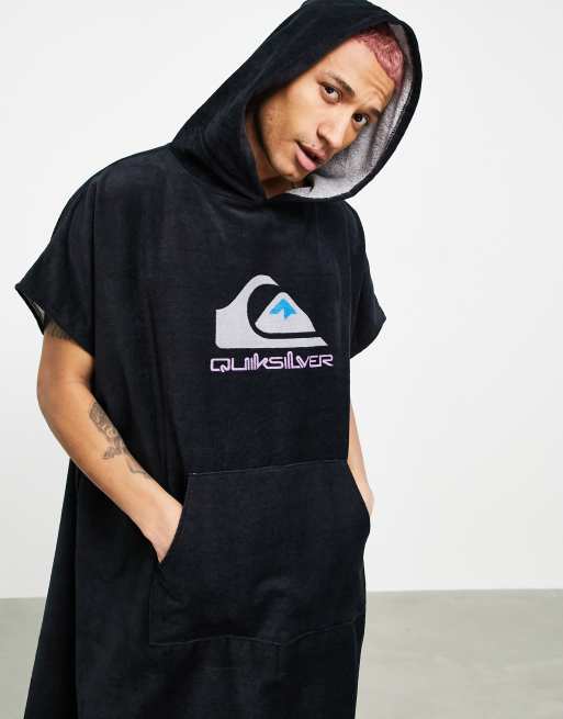 Quiksilver - T-shirt à capuche en tissu éponge avec logo - Noir, 3 de 4