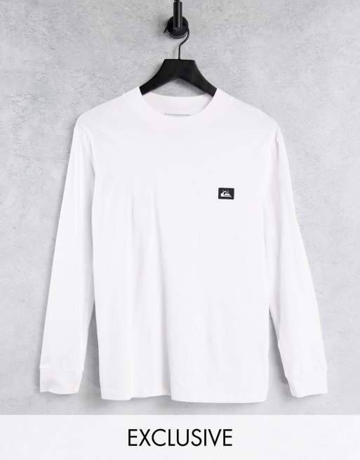 Quiksilver - T-shirt à faux col et à manches longues - Blanc - Exclusivité ASOS