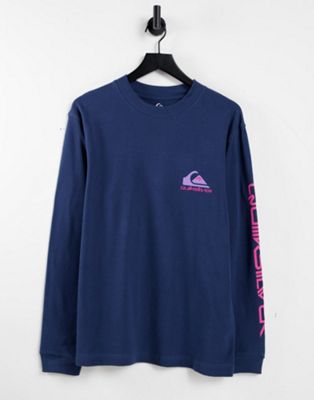 T-shirts et débardeurs Quiksilver - T-shirt à manches longues en piqué - Bleu marine