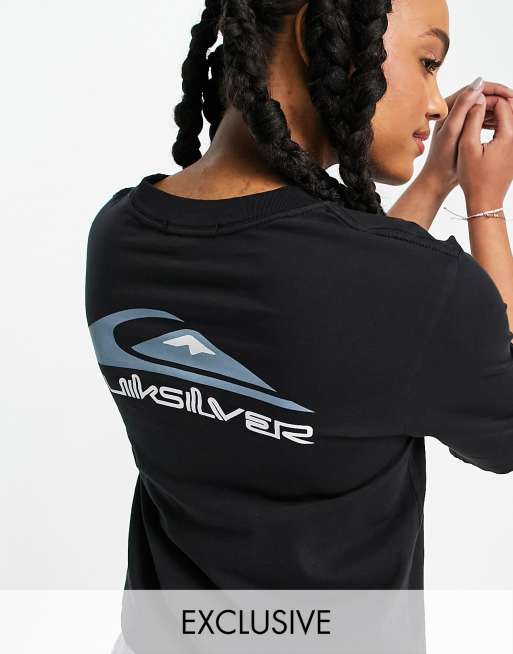 Quiksilver - T-shirt met halflange mouwen en logo in zwart, exclusief bij ASOS