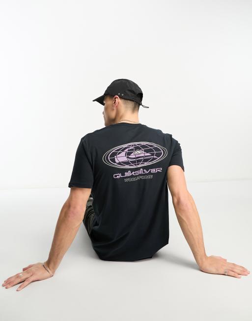 Quiksilver - T-shirt met ovaal logo in zwart