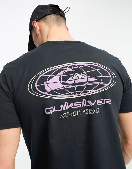 Quiksilver - T-shirt met ovaal logo in zwart, 3 van 4