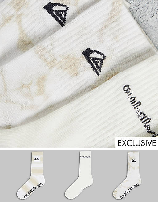 Quiksilver The 3 pack socks in multi Exclusive at ASOS