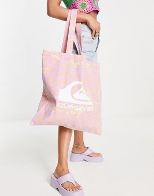 Quiksilver The Classic floral tote bag in pink Exclusive at ASOS