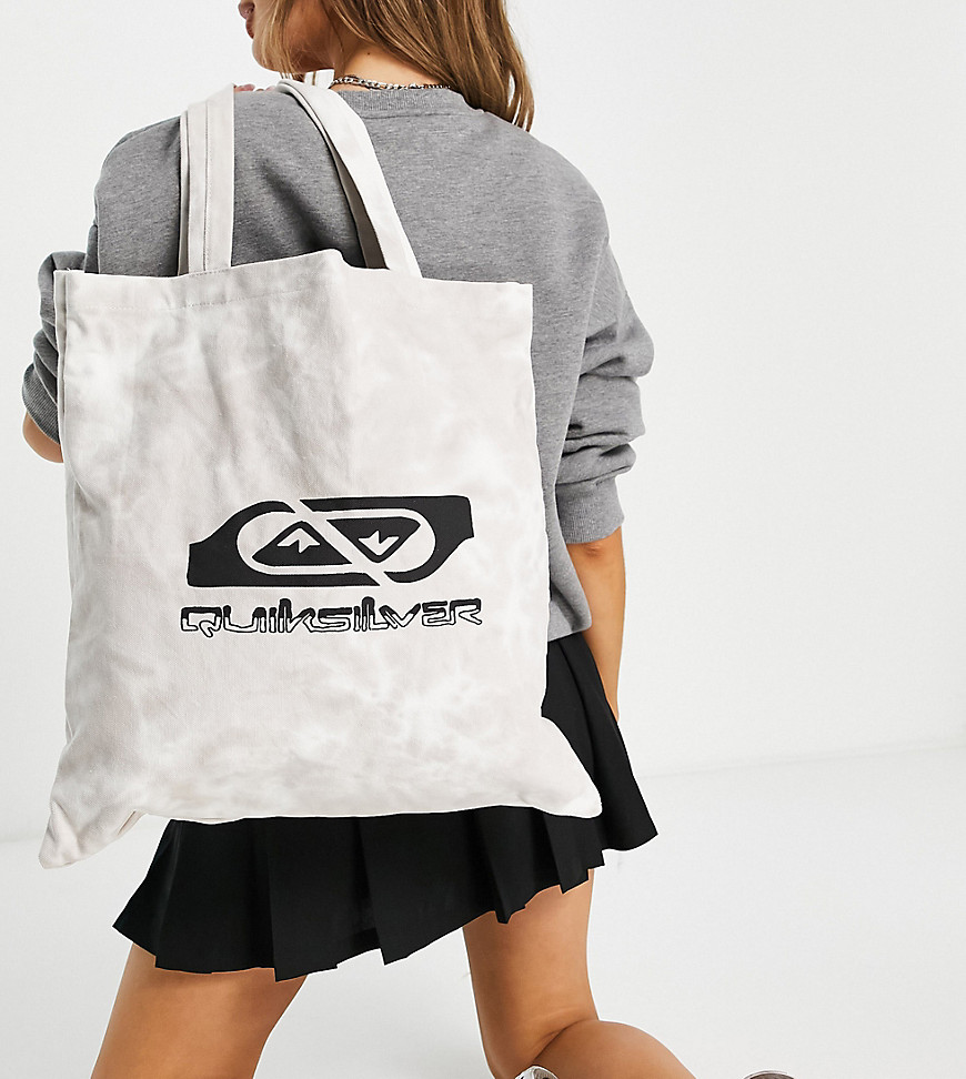 Quiksilver The Classic tie dye tote in beige Exclusive to ASOS-Neutral