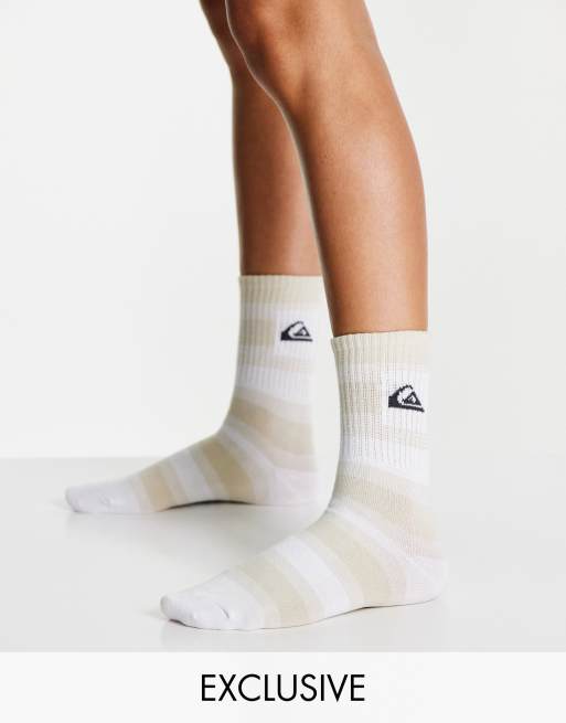 Quiksilver The Stripe socks in beige Exclusive at ASOS