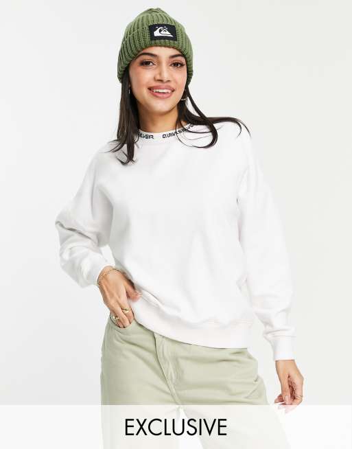 Quiksilver – Vit oversized sweatshirt, endast hos ASOS
