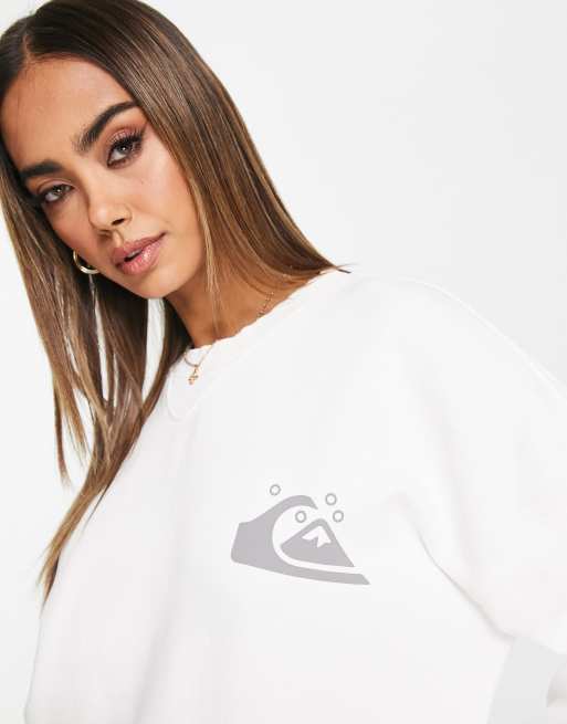 Quiksilver – Vit sweatshirt i oversize