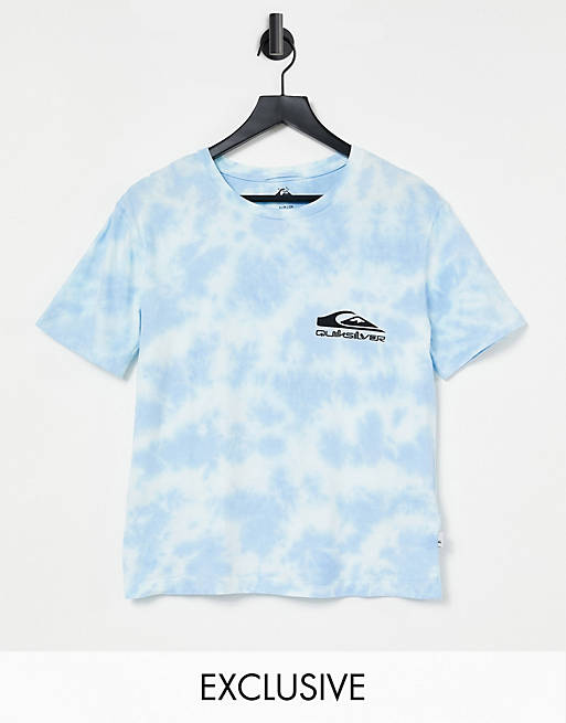 Quiksilver Wave Project tie dye t-shirt in blue Exclusive at ASOS