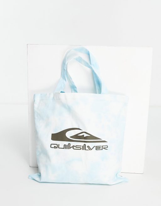 Quiksilver Wave Project tie dye tote bag in blue Exclusive at ASOS