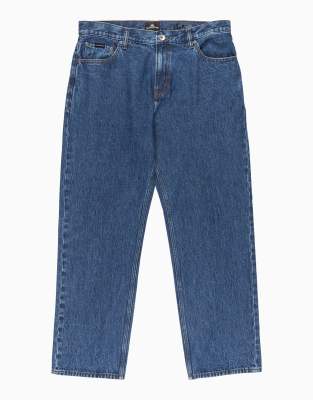 Weite Jeans in indigoblauer Stone-Waschung Blau W28