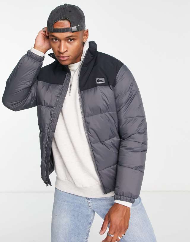 Quiksilver Wolf Shoulder puffer jacket in gray